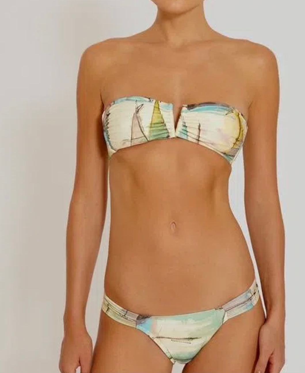 Lenny Niemeyer V Bandeau Draped Bikini Top
